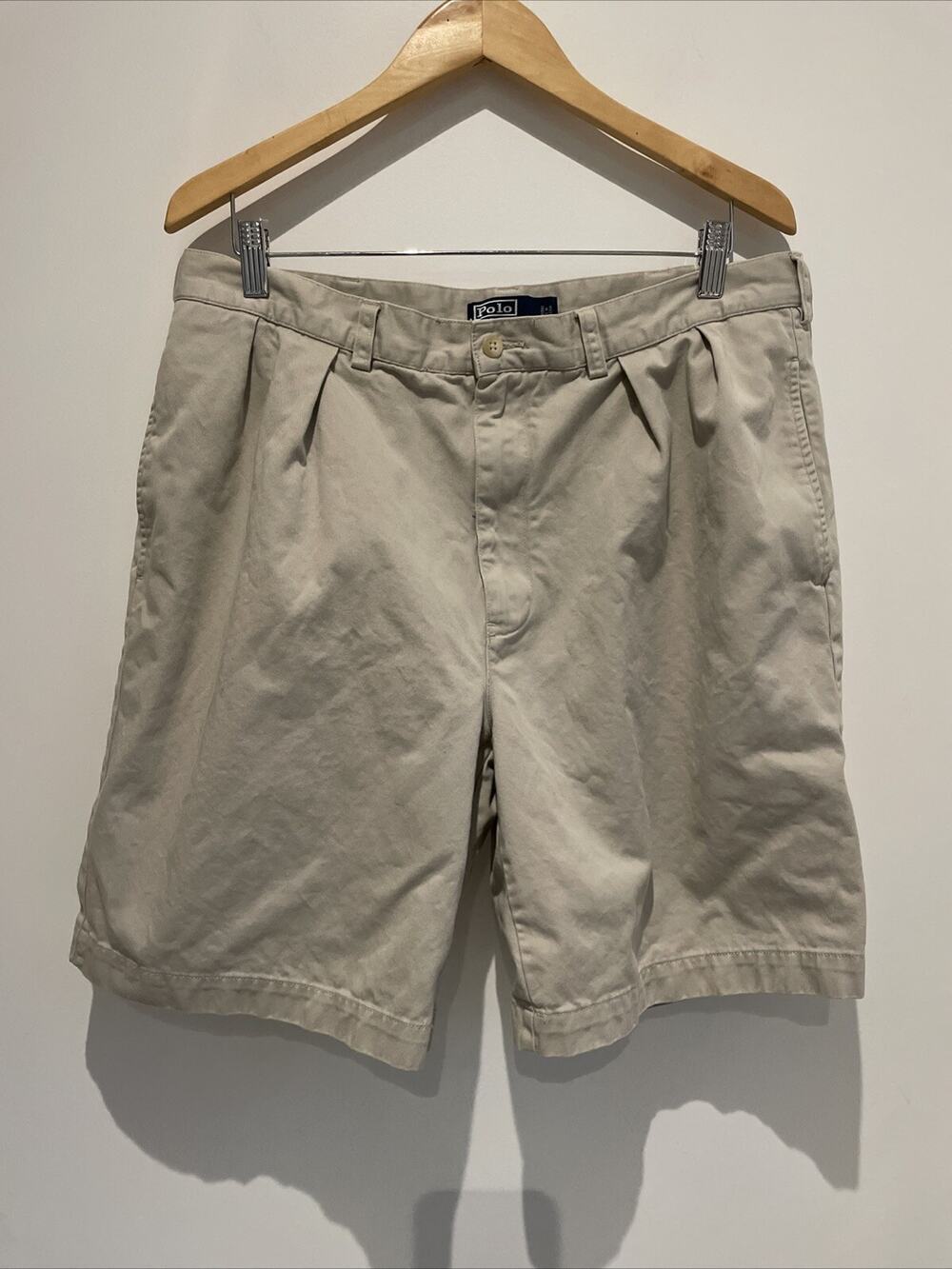 Vintage Polo Ralph Lauren Shorts Mens 35 Tyler 9" Chino Pleated 90s Preppy R40